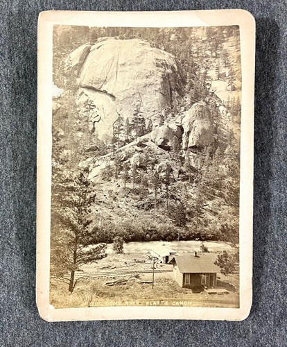 1880s Dome Rock Colorado Ghost-Town DSP&P RR Station Birds Eye View Cabinet Card - Picture 2 of 6
