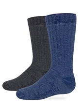 Wrangler Youth Heavyweight Ultra Dri Merino Wool Mid Calf Boot Socks 2 Pair Pack
