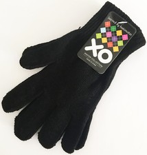 New 2PC / Pair Black Knit Winter Gloves 100 Acrylic One Size Fits Most - Unisex