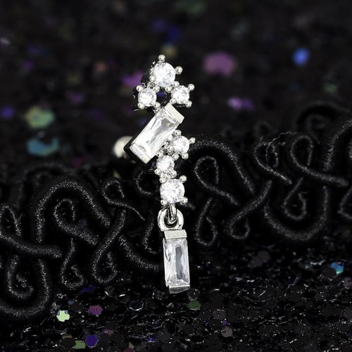 Gem Crystal Ear Cartilage Helix Ring Bar Stud Ear Cuff Climber Piercing Earring - Picture 134 of 268