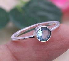Blue Topaz 925 Solid Sterling Silver Band Statement Ring Handmade Ring All size