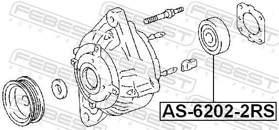FEBEST (AS-6202-2RS) Antriebslager Generator für DAIHATSU HONDA ISUZU - Bild 2 von 2