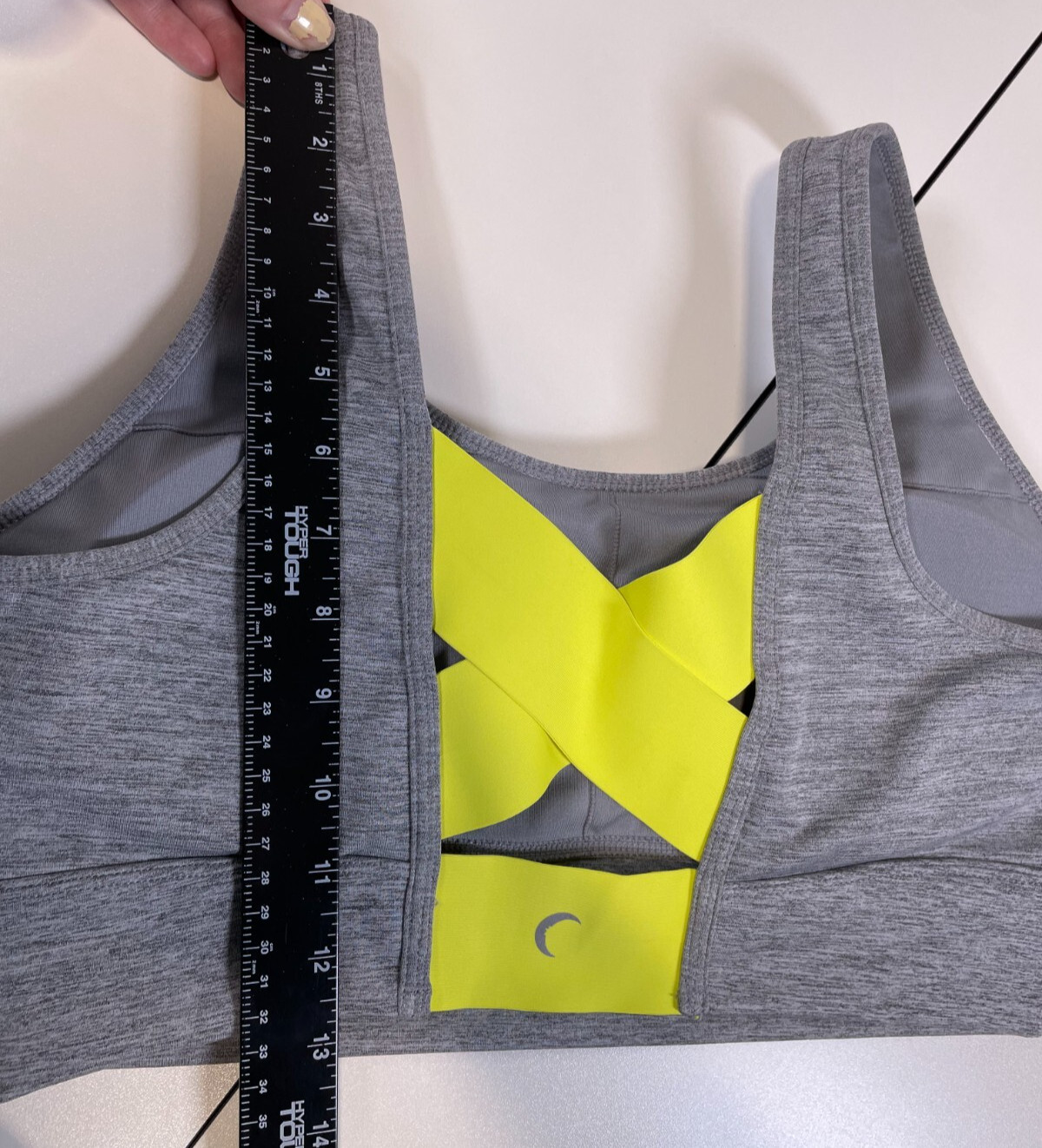 Zyia Gray Neon Tape High Rise Luxe Light N Tight Leggings 6-8 Sportsbra L Set