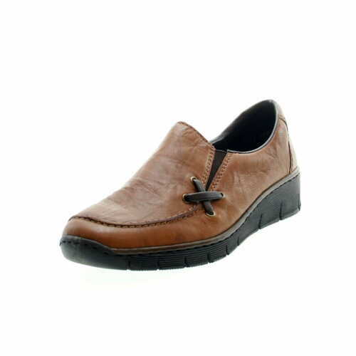 RIEKER Damen Slipper GELOCHT metallic MEMOSOFT-Sohle