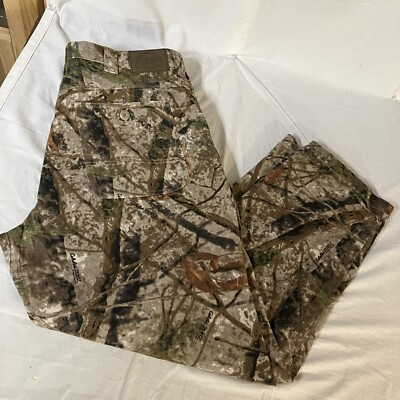 Cabelas Mens Zone Woodlands Camo Hunting Denim Jeans 44x31