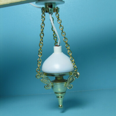 Dollhouse Miniature 12v Electric 3 Chain Chandelier Ceiling Lamp MH632