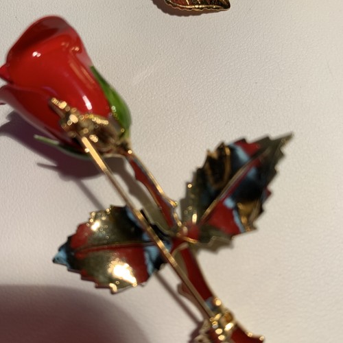 Vtg Giavanni Brooch Pin Gold Tone Rose Bud & Rose Brooches 4total Not All Signed - Picture 7 of 9
