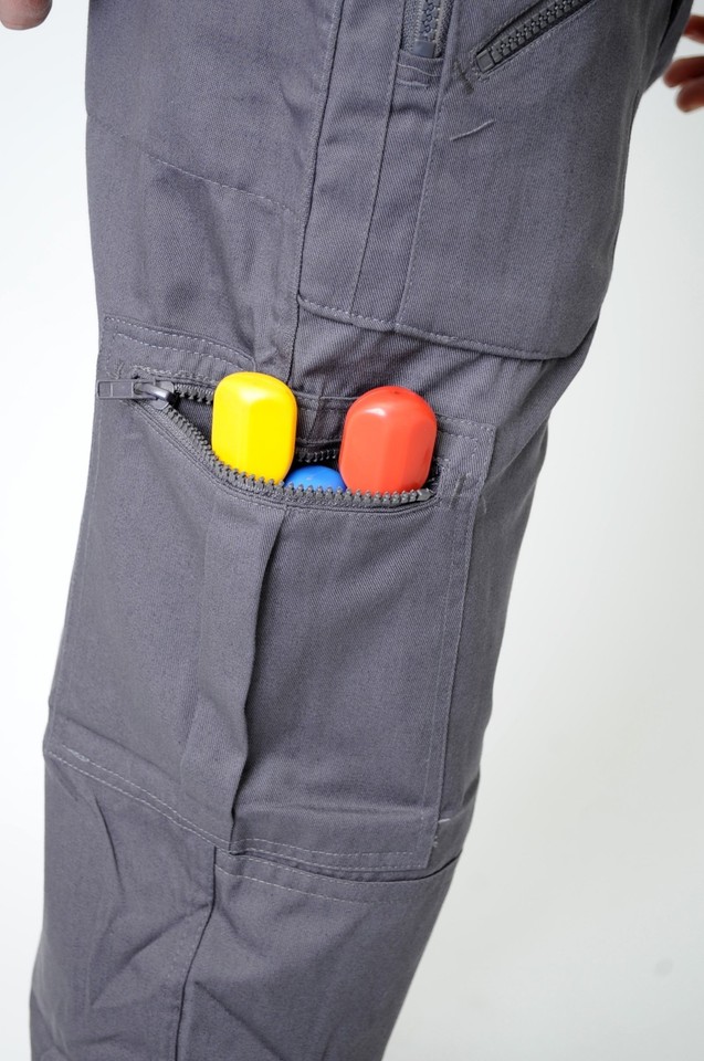 Men's Cargo Trousers Work trouser knee pad pocket Black Grey Khaki