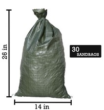 Sandbaggy 30 Green Empty Sandbags For Flooding -14x26 Sandbag Sand Bags Bag Poly