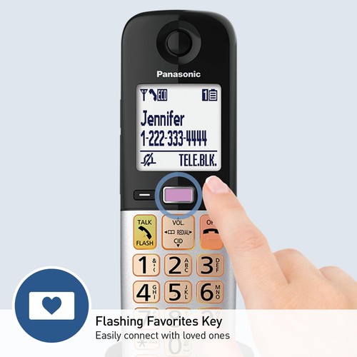 Panasonic Cordless Phone, Easy to Use with Large Display and Big Buttons, - Zdjęcie 3 z 6
