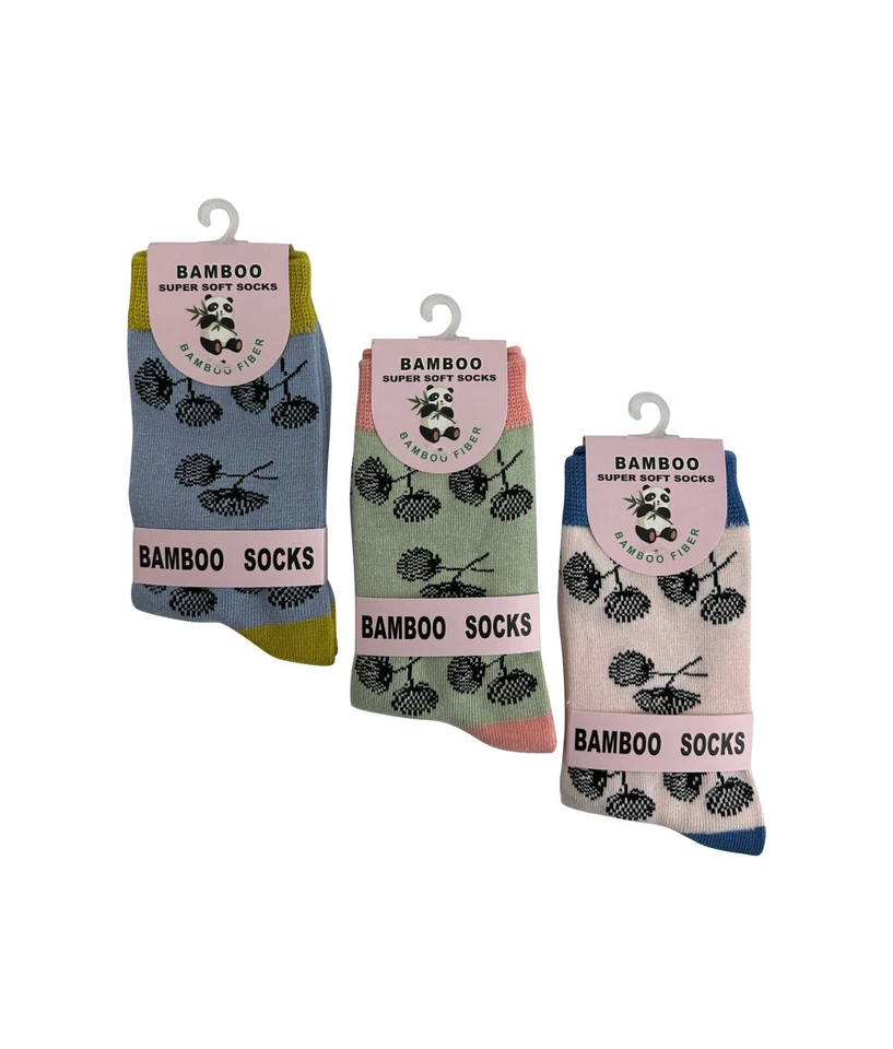 Pack de 3 Calcetines Bambú Suaves Cálidos Mujeres Damas Regalo Animal Frutas Estampado Mejor Calidad Foto 4 de 4
