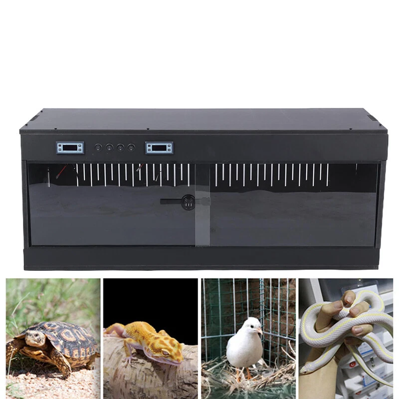 Terrarium für Reptilien Isolierbox Vivarium Mit Schloss 100*40*40cm Schwarz - Bild 3 von 4