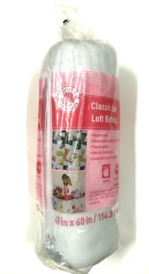NEW, SEALED, Loops & Threads Classic Low Loft Batting 45 X 60 inch Crafts Art 