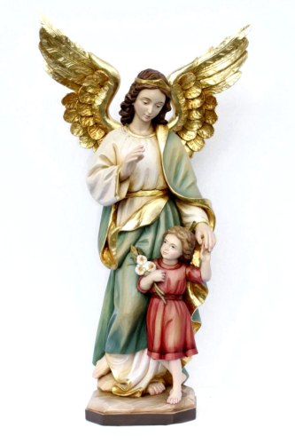 Escultura de madera ángel de la guarda figura ángel - Imagen 1 de 1