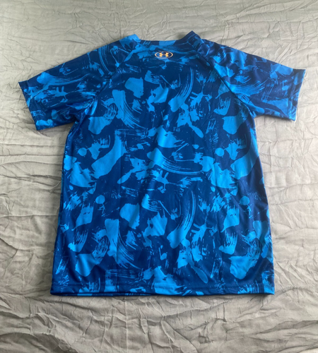 Under Armour Boys/ Youth Short Sleeve Loose Fit Tech Print Shirt Black Or Blue - Picture 4 of 8