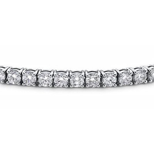 Bracciale tennis donna 6,00 ct tradizionale taglio tondo diamanti oro 14 kt - Foto 2 di 2