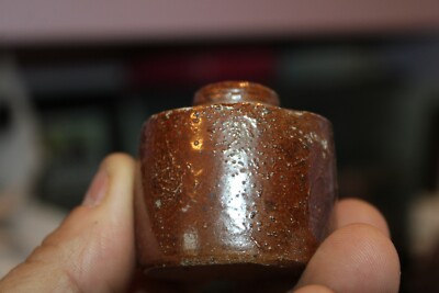 Antique, 2'', Round, Salt Glazed, Penny, Ink Well, Item # A - 4868