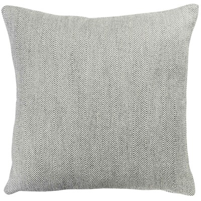 Extra großes Kissen aus Wollimitat-Leinenmischung Fischgrätmuster in Grau. 23x23'' XL Bezug