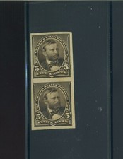 Scott #223TC5c Grant Mint Proof Imperf Pair on Wove Paper (Stock 223TC-p1)