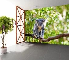 3D Forest Koala O128 Animal Wallpaper Wall Murals Removable Wallpaper Eve 2023