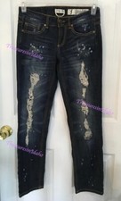 Indigo Rein Forever Distressed Straight Leg Low Rise Denim Women's 5