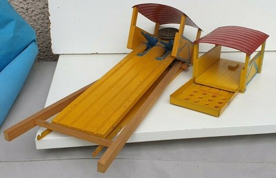 Rare CIJ Funiculaire jouet ancien en tôle et bois époque