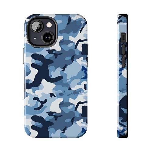 Blue Camouflage Phone Case for iPhone 16 15 14 13 12 11 X SE 8 iPhone Case Gifts - Picture 43 of 109