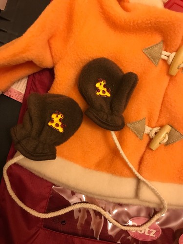 American Girl And Gotz Doll ~ Orange Fleece Coat W/ Mits Fit 18” doll Brand New! - Picture 4 of 8