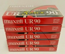 Maxell UR 90 Normal Bias Audio Cassette 5 Pack Blank