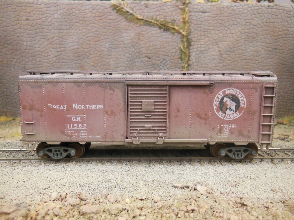 HO SCALE CUSTOM WEATHERED GN 11582 GREAT NORTHERN 40' BOX CAR | eBay