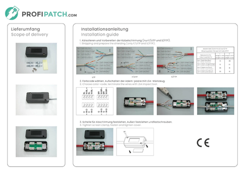 Netzwerk Verlängerung Verbindungsmodul LSA Verbinder Cat6 Cat.6A Cat.7 geschirmt - Photo 6/6