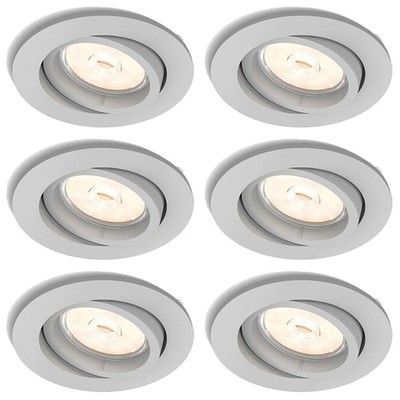 6 x Philips myLiving Enneper Einbaustrahler rund Grau max. 5,5W GU10 schwenkbar