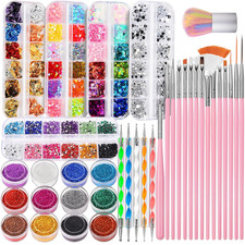 Nail Art Kit, Nail Art Brushes Set, Nail Design Kit Dotting Tools, Fine Nail Gli