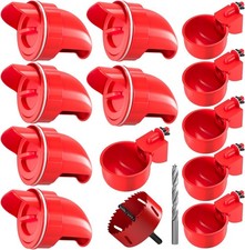 Chicken Feeder No Waste Automatic Poultry DIY Feeders and red