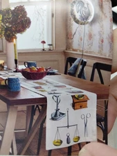 John Derian Cia Table Runner Objects  14 x 90in 