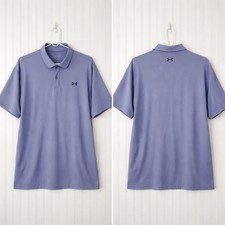 Under Armour Mens Performance Polo Shirt XL Purple Short Sleeve Golf Loose Fit
