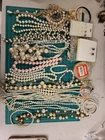 Faux Pearl Jewelry Lot 5 lb Necklaces Strands Costume Wedding Vintage Estate