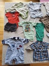 Carter's Gerber Unisex Baby Bodysuit Romper Lot Multicolor Animals Cars