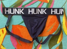 Hunk Men's Size L Navy Blue Sexy Gym Jock Athletic Supporter Jockstrap