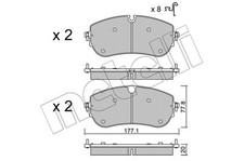 METELLI Bremsbeläge Bremsbelagsatz für Land Rover Discovery Sport L550 LC
