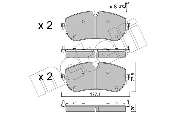 Metelli BremsbeläGe Bremsbelagsatz FüR Land Rover Discovery Sport L550 Lc-image