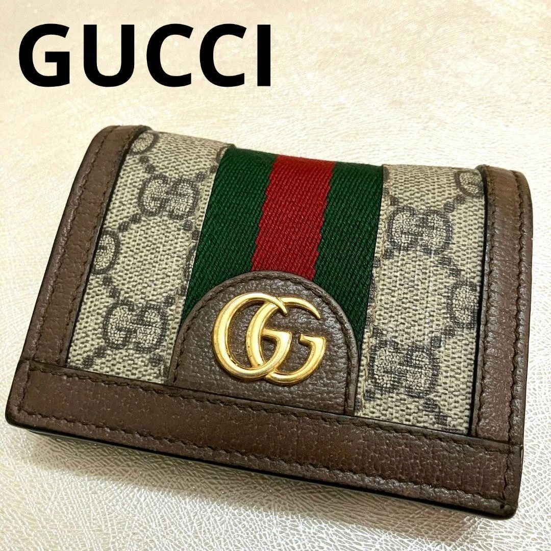 Portefeuille pliable Gucci Gg Supreme Ophidia m1_0423