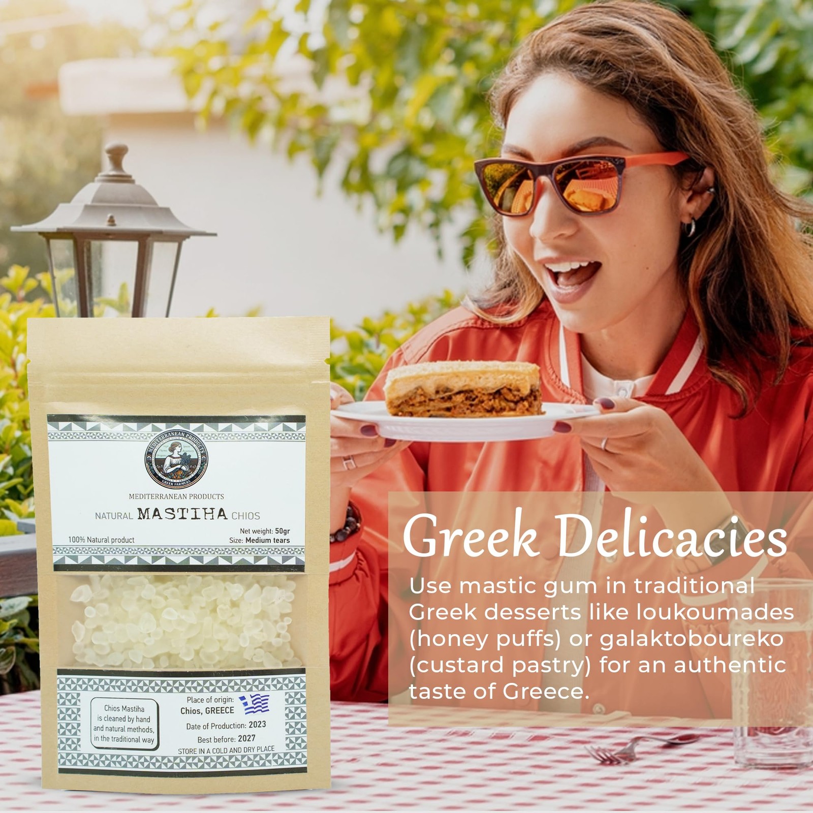 Organic Mastiha Chios 50G – 100 Natural Greek Mastic Gum, Gluten-Free  Sugar-...