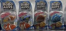 ZURU Robo Alive Water Activated 4-Pack, Turtle, Blue Turtle, Nemo, Dory
