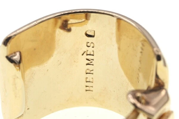 Pre-owned Hermes enamel earrings in orange and gold with cloisonn? enamel and - Image 4 of 4