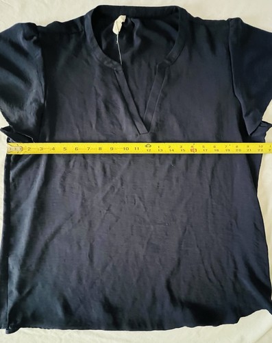 Maurice’s Kurzarm V-Ausschnitt Shirt Bluse Damen XL Extra Large dunkelblau Oberteil - Bild 3 von 5
