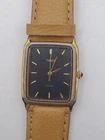 Vintage Timex Tank Style Black Dial Quartz Mens Watch Working