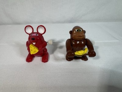 LOT OF 2 TOMY Wind Up Pop Overs Mouse and Gorilla Toys Baby Einstein BROKEN