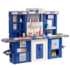 Kids Kitchen Playset 3-in-1 Toddler Kitchen with Simulated Spray Sounds an
