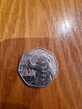50p Paddington Bear Coin with GB Flag Rare Collectible